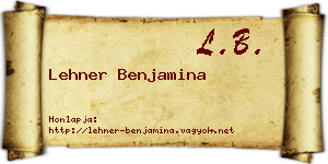 Lehner Benjamina névjegykártya
